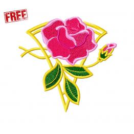 Red Rose. Free Machine Embroidery Design #f323