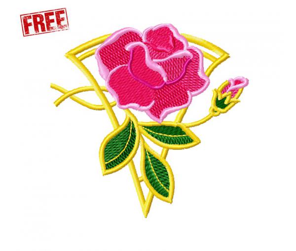Червона роза. Безкоштовний дизайн машинної вишивки #f323