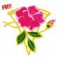 Rose rouge. Motif de broderie machine gratuit #f323