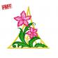 Free embroidery design. Flower, decorative element #f334