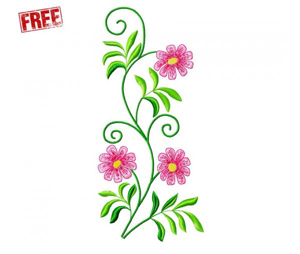 Floral ornament. Free machine embroidery design #f0349