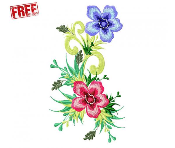Бесплатный дизайн для машинной вышивки, цветок #0001