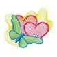 Ornament, zwei Herzen mit einem Schmetterling #0006