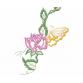 Бесплатный орнамент, цветок с бабочкой #0007