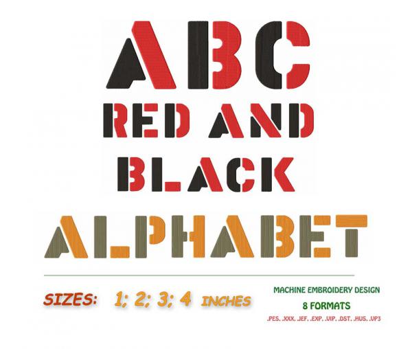 English alphabet, embroidery design #f001