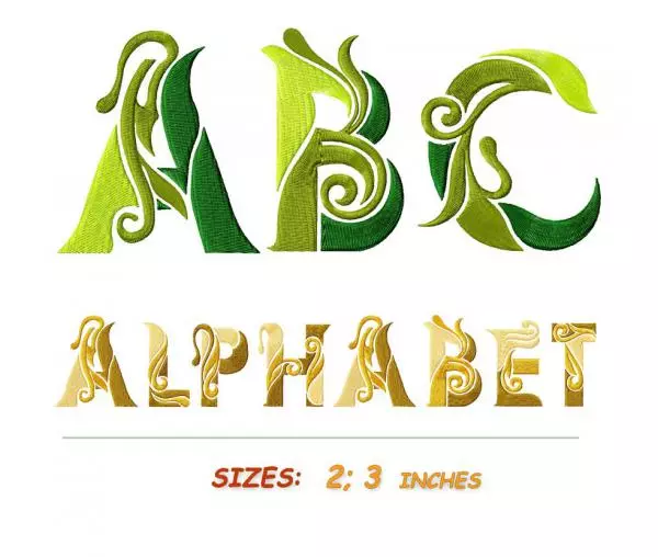 Floristic, English alphabet. "Maple leaf" #098