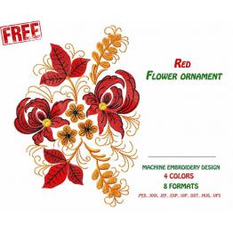 Ethnisches Muster mit roten Blumen #0010