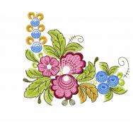 Motif d'angle ethnique avec fleurs lilas #0012