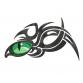 Зеленый глаз дракона вышивка в стиле абстракт #0007