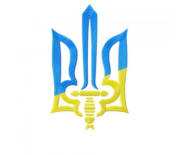 Coat of arms of Ukraine Trizub, machine embroidery design #NH_0022-1
