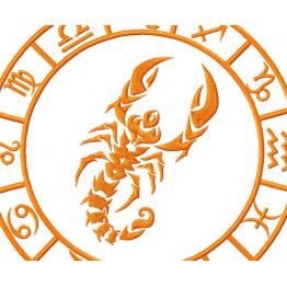 Знак зодиака Скорпион. Дизайн машинной вышивки #0045