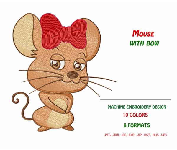 Мышь с бантом Бесплатный дизайн #0048
