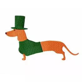 Fête de la Saint-Patrick. Chien teckel Patrick # 0053