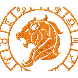 Motif de broderie. Signe du zodiaque Lion #0054