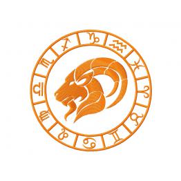 Signe du zodiaque Capricorne. Motif de broderie machine #0056