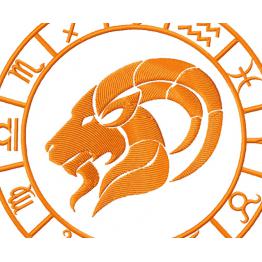Zodiac sign Capricorn. Design for machine embroidery # 0056