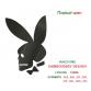 Playboy, lapin aux oreilles - motif de broderie #0075_3