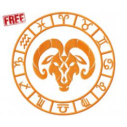 Motif de broderie Machine gratuit signe du zodiaque Bélier #80