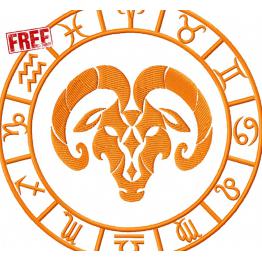 Free Machine Embroidery Design Aries Zodiac Sign  #80