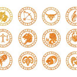 Collection of 12 Zodiac Signs. Machine Embroidery Design # 0091