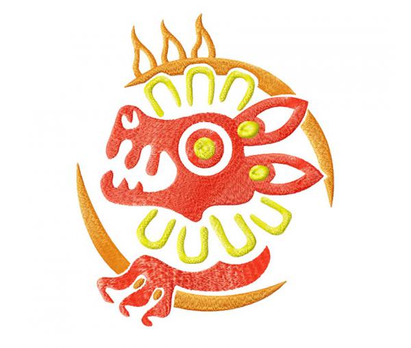 Signe du zodiaque Lion "Aztèques" #0099