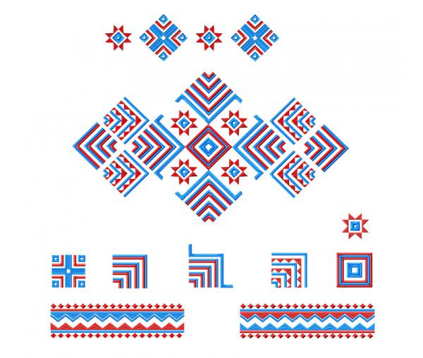 Collection of embroidery designs. Ethnic patterns #0190