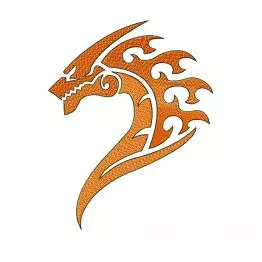 Tête de dragon vert. Fichier de broderie PES, JEF #210