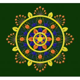 Круглый цветочный орнамент. Дизайн вышивки. 4 размера #214