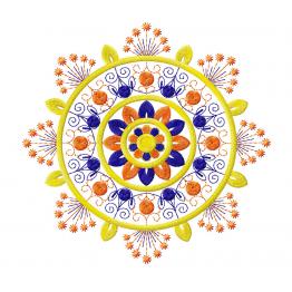 Круглый цветочный орнамент. Дизайн вышивки. 4 размера #214