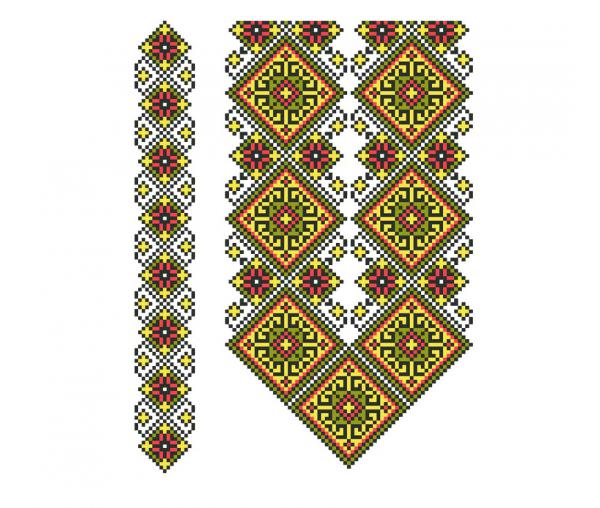 Ukrainian ornament. Machine embroidery design in cross stitch #222