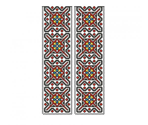 Украинский орнамент. Дизайн машинной вышивки крестиком #0232