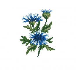Bouquet of cornflowers, cross stitch blouse design #241_3
