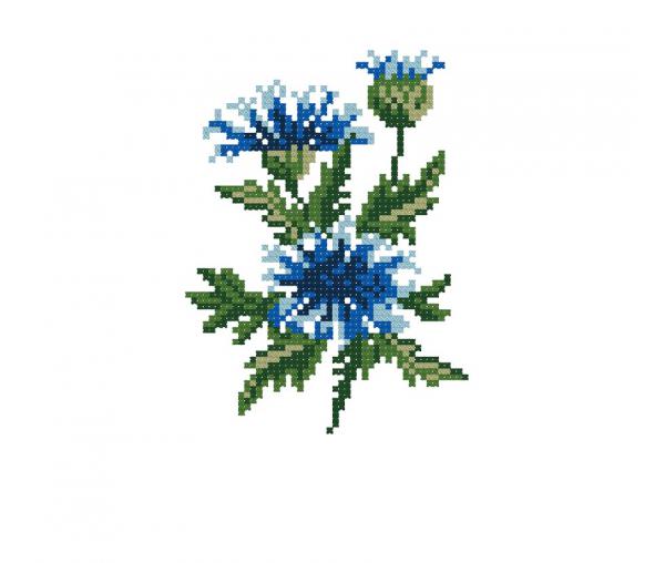 Blumenstrauß aus Kornblumen, moderne stickvorlagen Kreuzstich #241_3