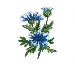 Bouquet of cornflowers, cross stitch blouse design #241_3