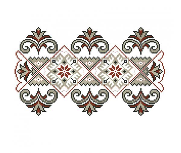 Украинский орнамент. Дизайн машинной вышивки крестиком #0244