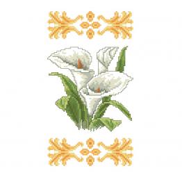 Квітка кала. Український Орнамент. Дизайн машинної вишивки хрестиком #249