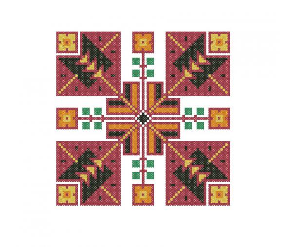 Украинский этнический орнамент, дизайн вышивки крестиком #0270_1