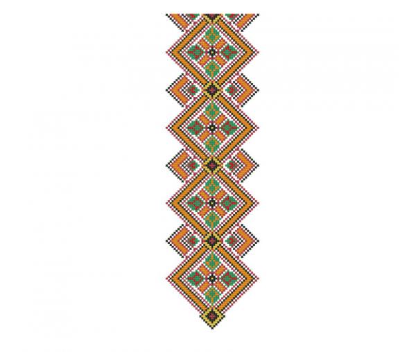 Geometric Ukrainian ornament, cross stitch blouse design #279_1