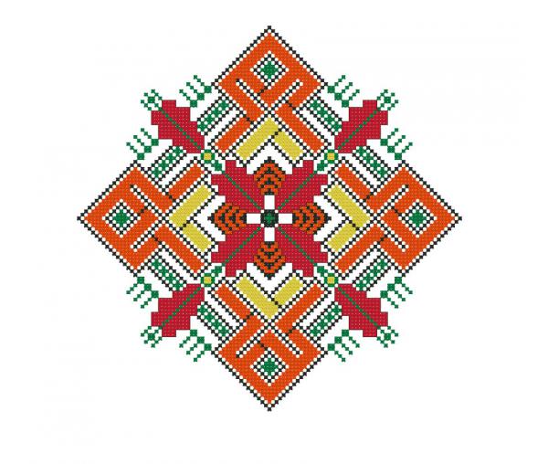 Ukrainian ethnic ornament, cross stitch blouse design #280_2