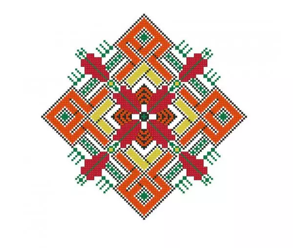 Ornement ethnique ukrainien, point de croix broderie #280_2