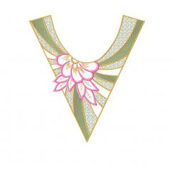 Орнамент для вирізу горловини, дизайн машинної вишивки #NH_0283