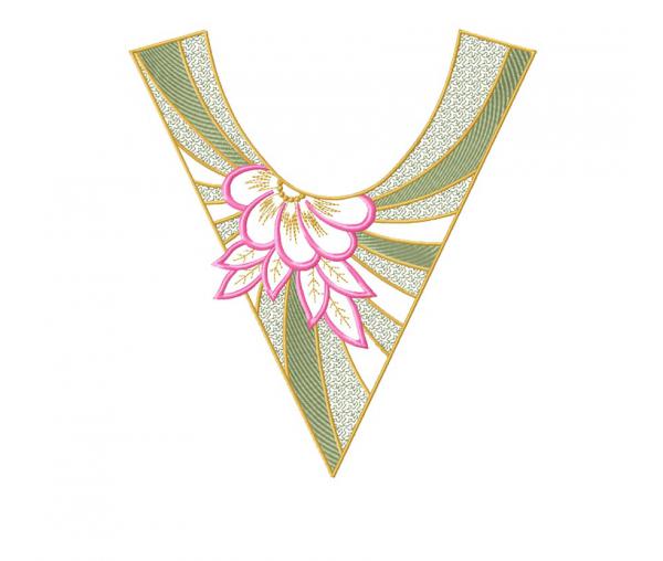 Орнамент для вирізу горловини, дизайн машинної вишивки #NH_0283