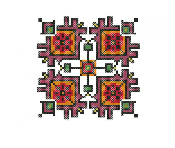 Украинский этнический орнамент, дизайн вышивки крестиком #0284