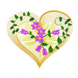 Ажурне серце з квітами. Вишивальний файл #0298
