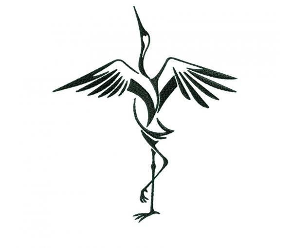 Abstract heron. Design for machine embroidery #NH_0301