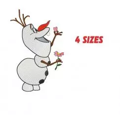 Snowman Holly. Design for machine embroidery #NH_0308-1