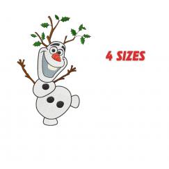 Snowman Holly. Design for machine embroidery #NH_0308-2