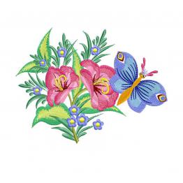 Floral ornament (Butterfly on the Red Lily) #0310