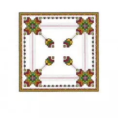 Corner ornament, cross stitch blouse design #321