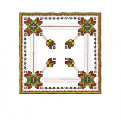 Corner ornament, cross stitch blouse design #321